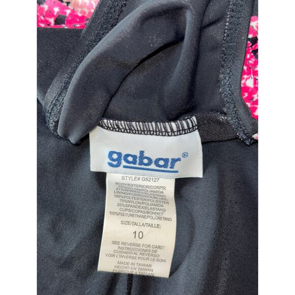 Womens Gabar Pink Orange Black Snakeskin Side Tie One Piece Swim Suit‎ Size 10 - Picture 8 of 8